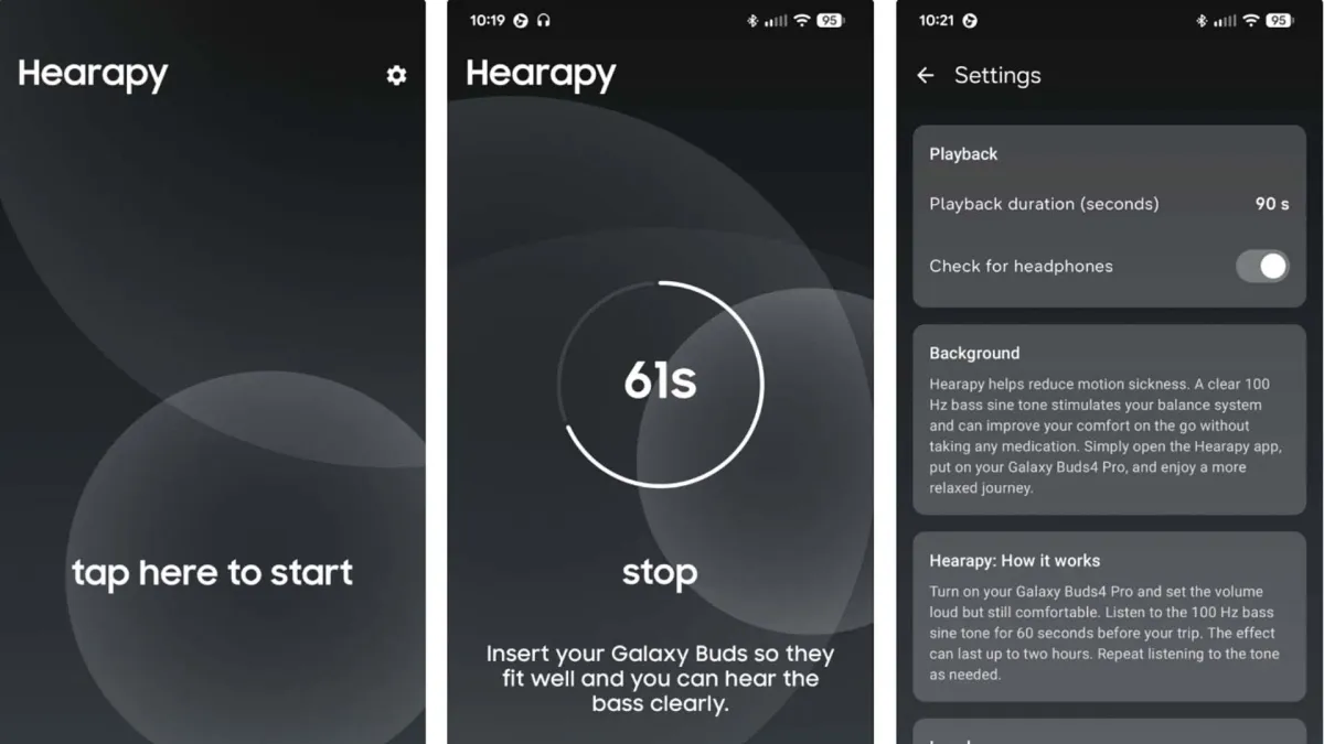 Samsungun araç tutmasına karşı Hearapy uygulaması
